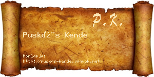 Puskás Kende névjegykártya